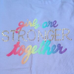Cat & Jack Girls Are Stronger Together Rainbow Tee